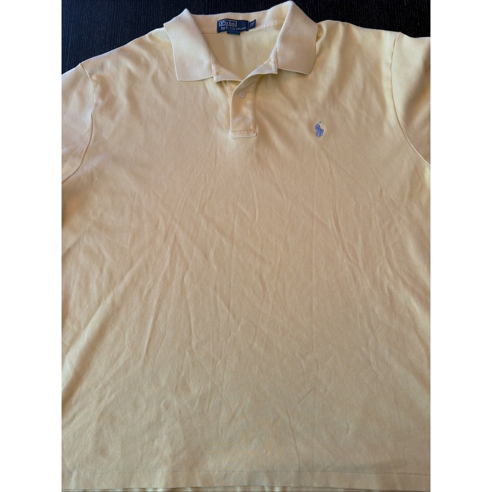 Polo Ralph Lauren Men Yellow Short Sleeve Polo Shirt 2XB Big & Tall 2XL